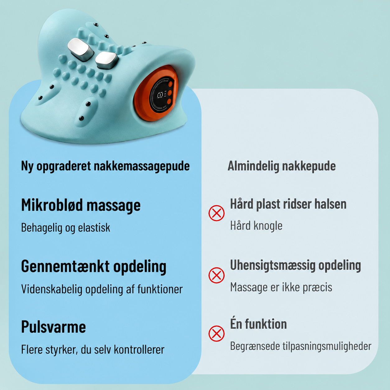 Elektrisk nakkemassager med cervikal træktion og vibratio