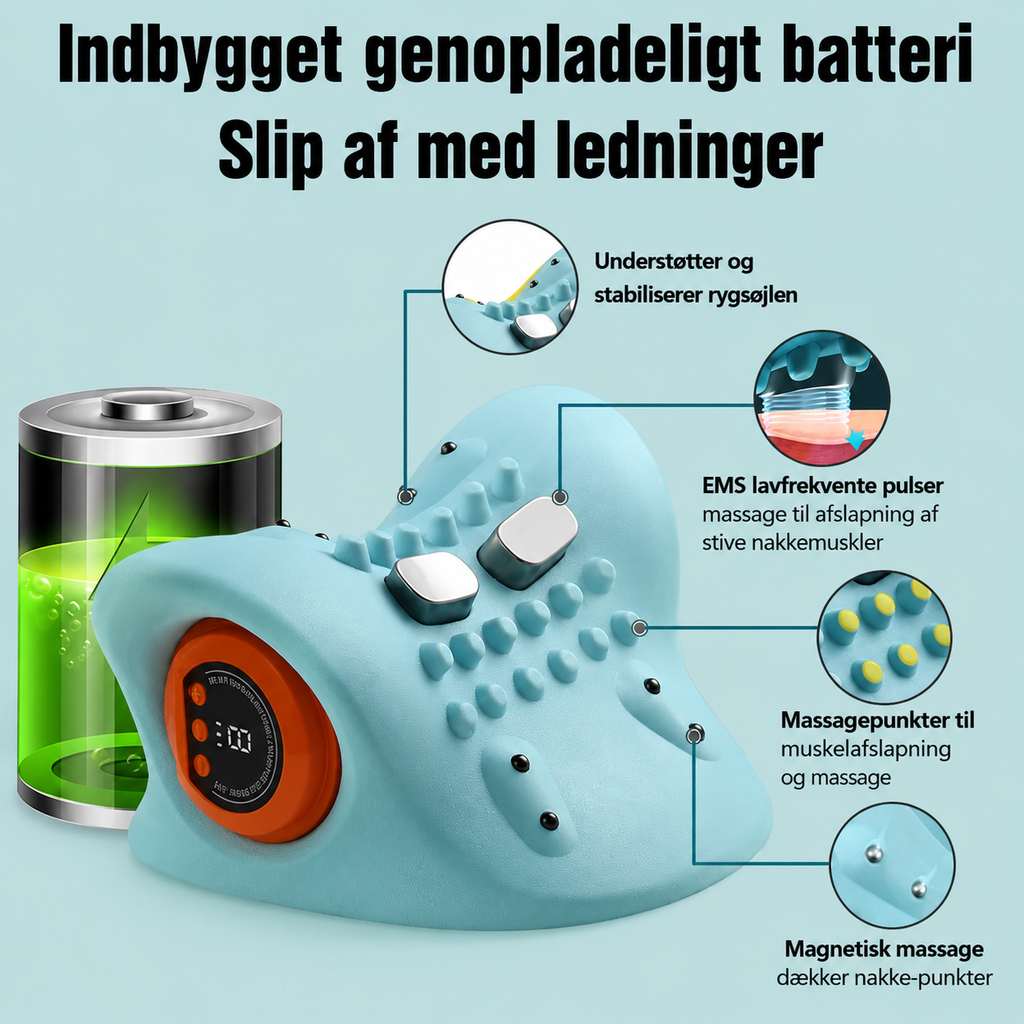 Elektrisk nakkemassager med cervikal træktion og vibratio