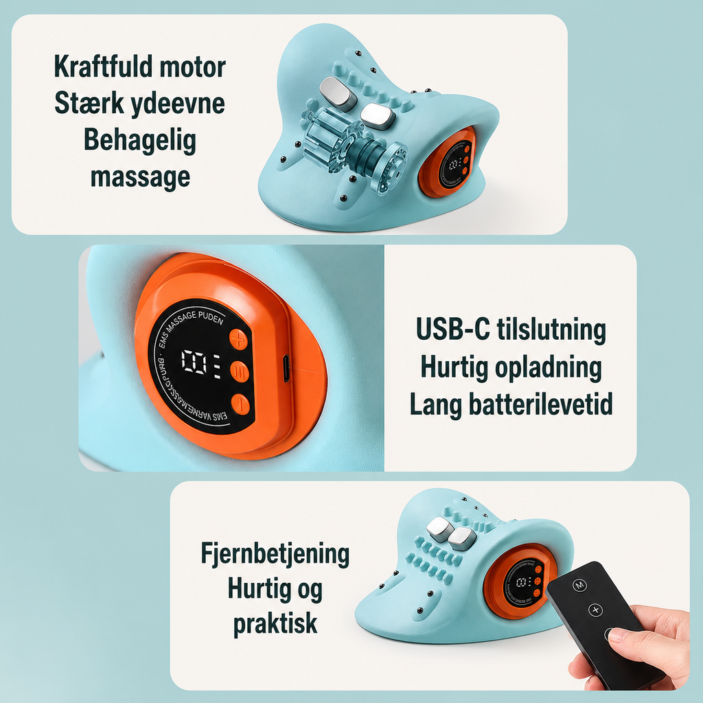 Elektrisk nakkemassager med cervikal træktion og vibratio