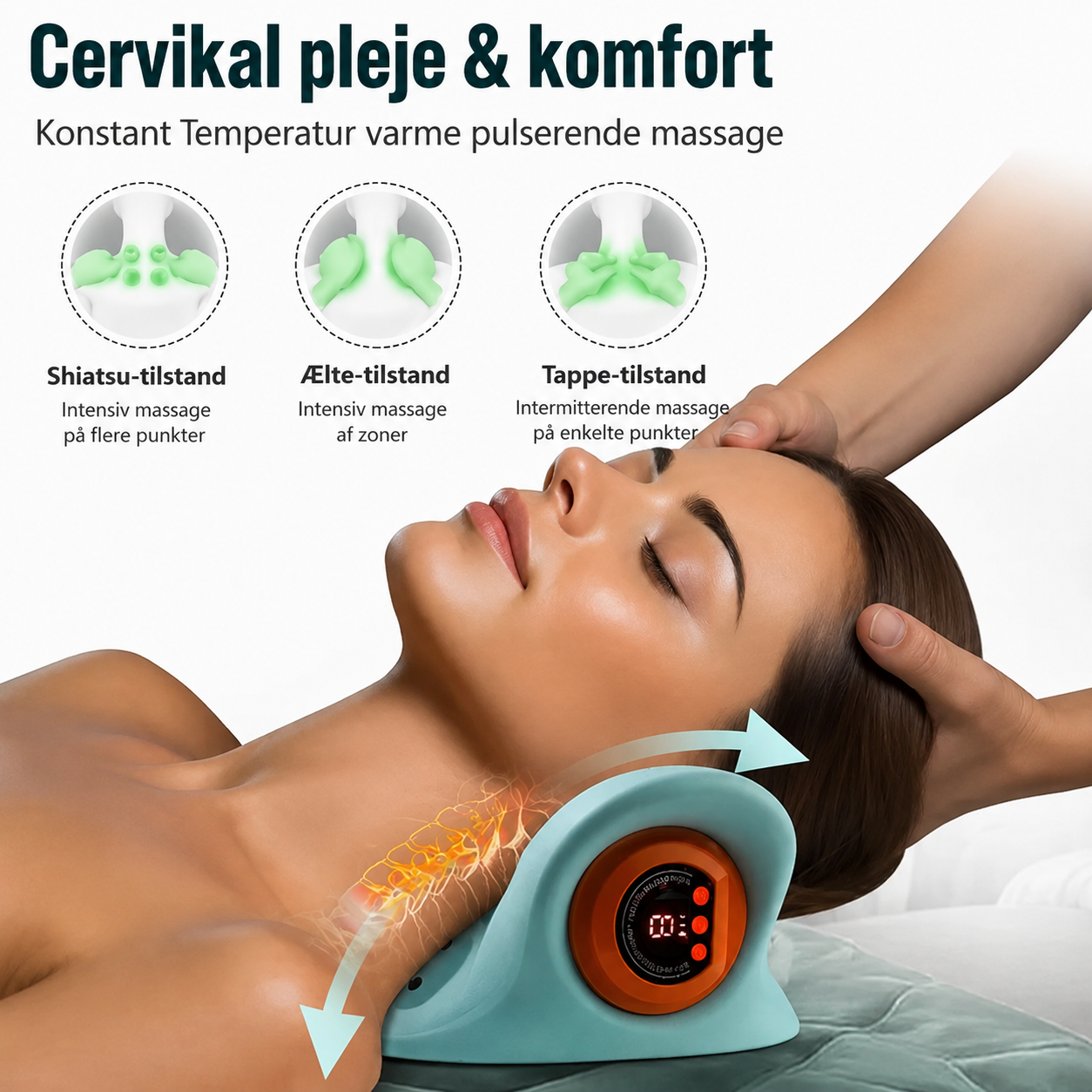 Elektrisk nakkemassager med cervikal træktion og vibratio