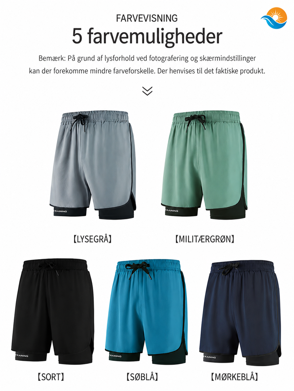 2-i-1 Sportsshorts til Herre med Kompressionslag & Telefonlomme