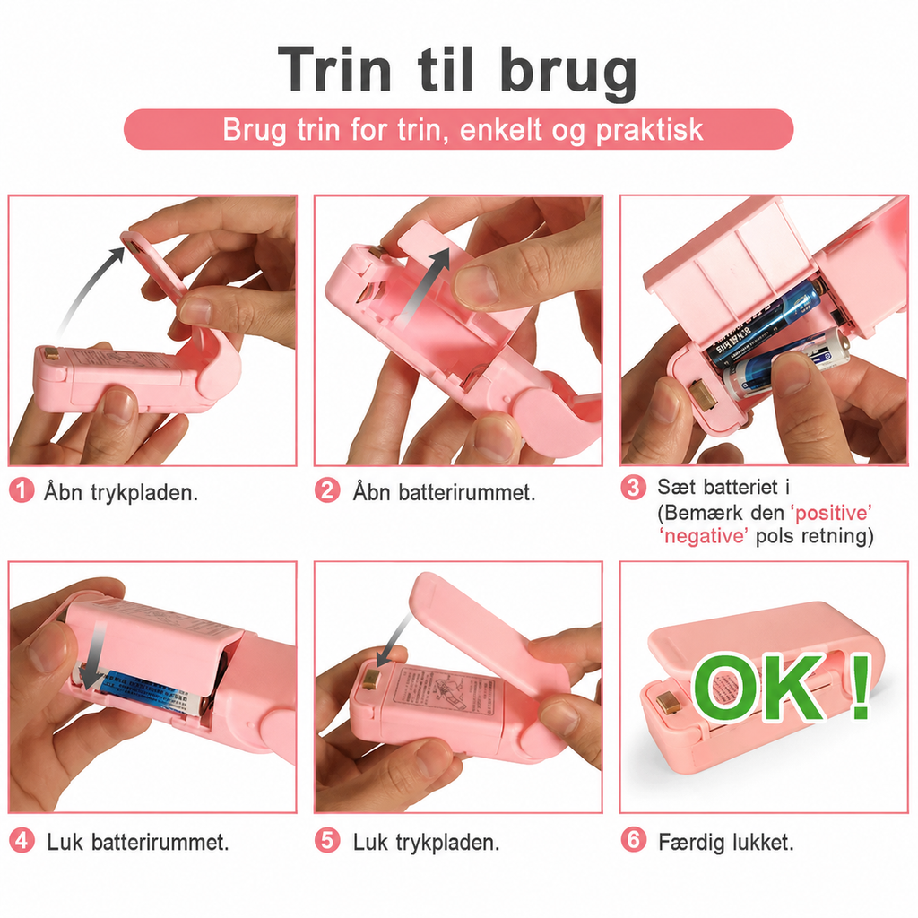 Mini varmeforseglingmaskine til poser og plastikemballage