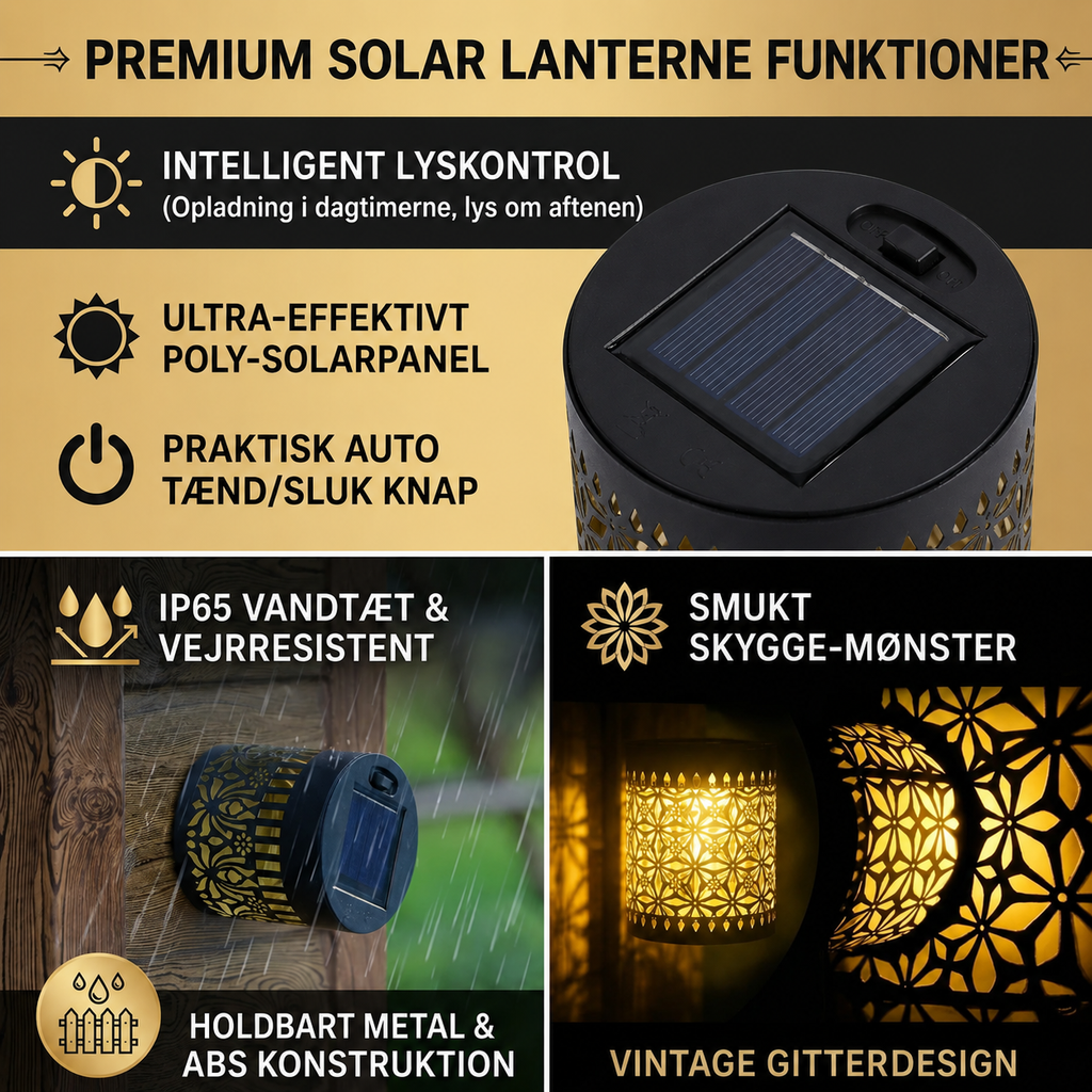 Solar mandala lys til hegn og have