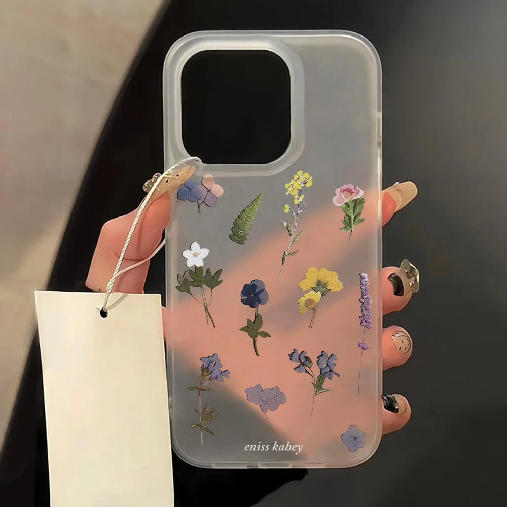 Transparent mat telefonetuier til iPhone 17, 16, 15, 14, 13, 12, og 11