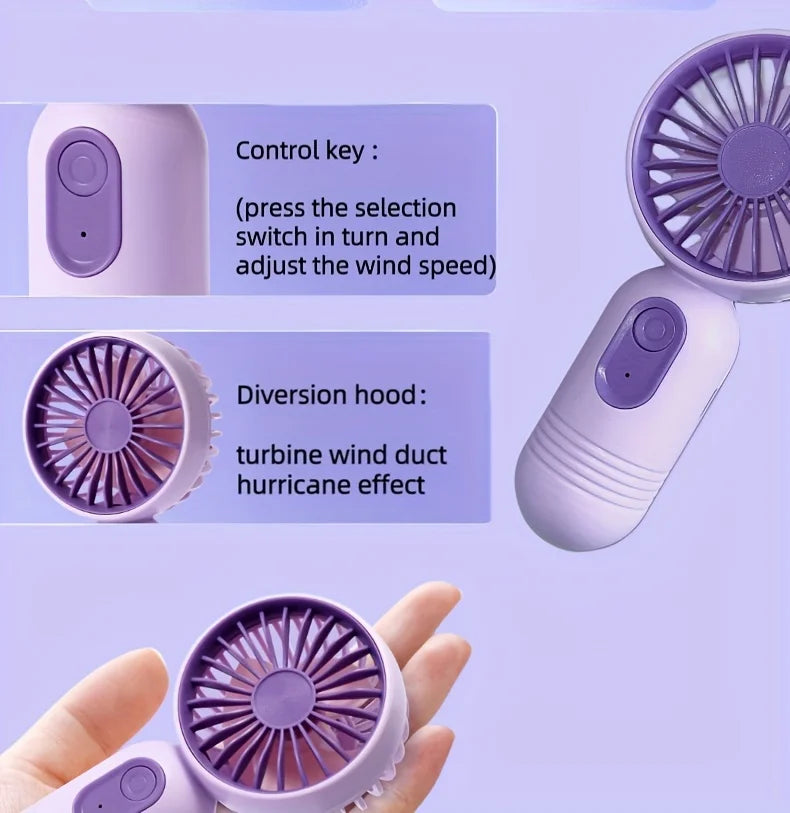 Bærbar mini USB-ventilator til opladning – stille og effektiv