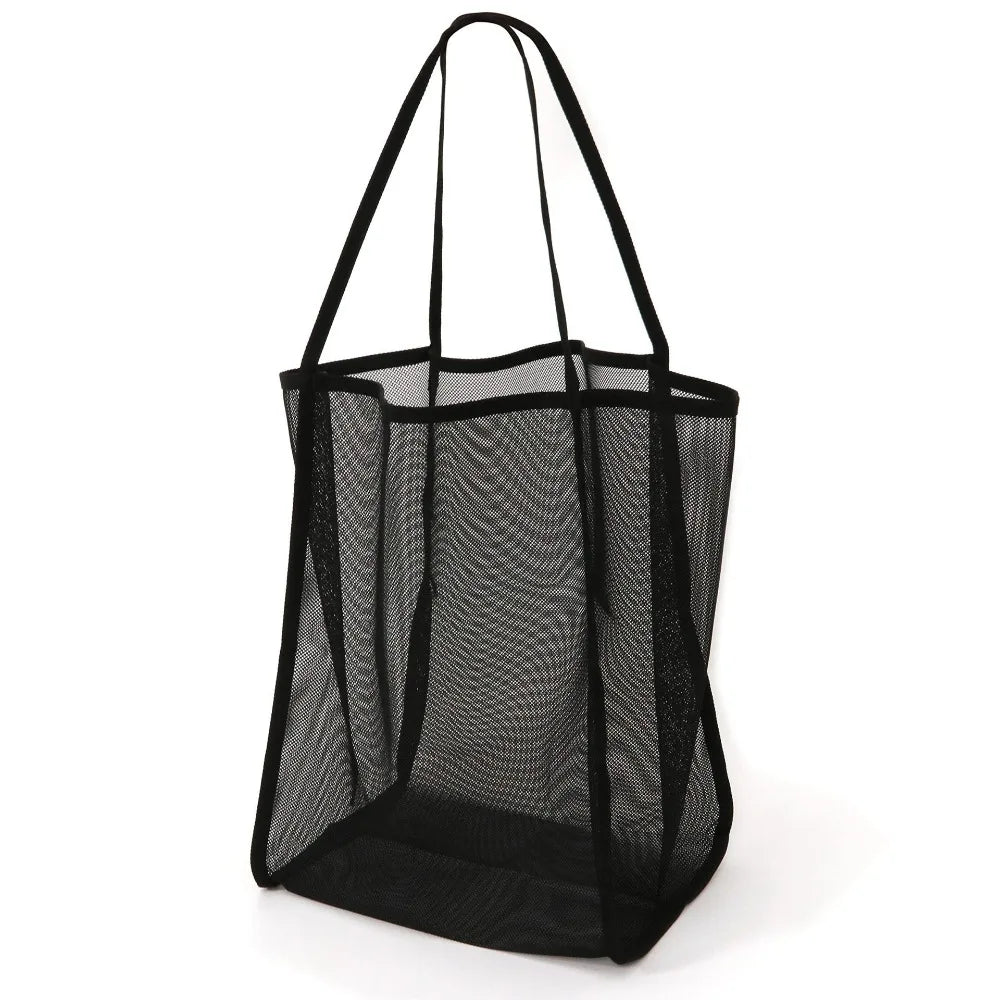 Foldbar mesh-strandtaske til svømning og opbevaring – perfekt til sommeren