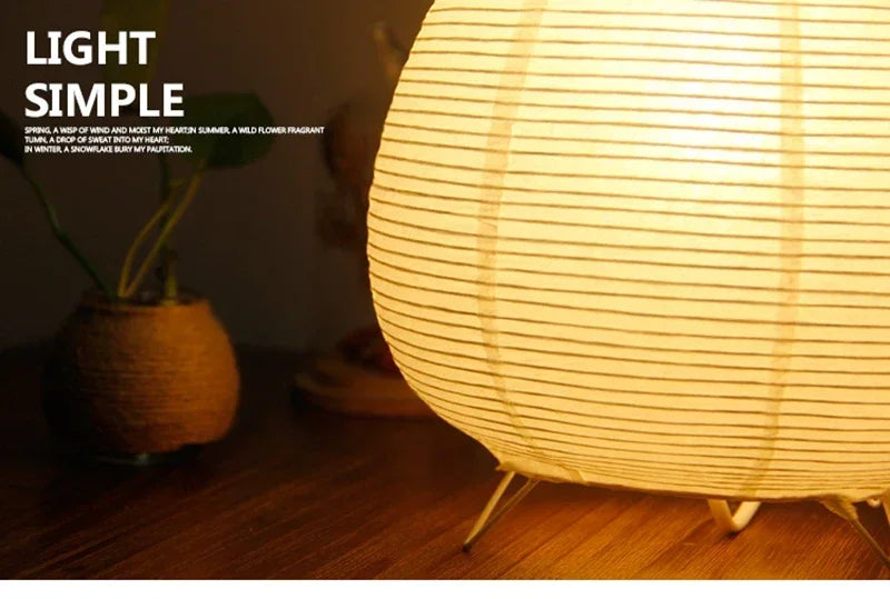 Japansk LED-bordlampe i rispapir til en hyggelig stemning