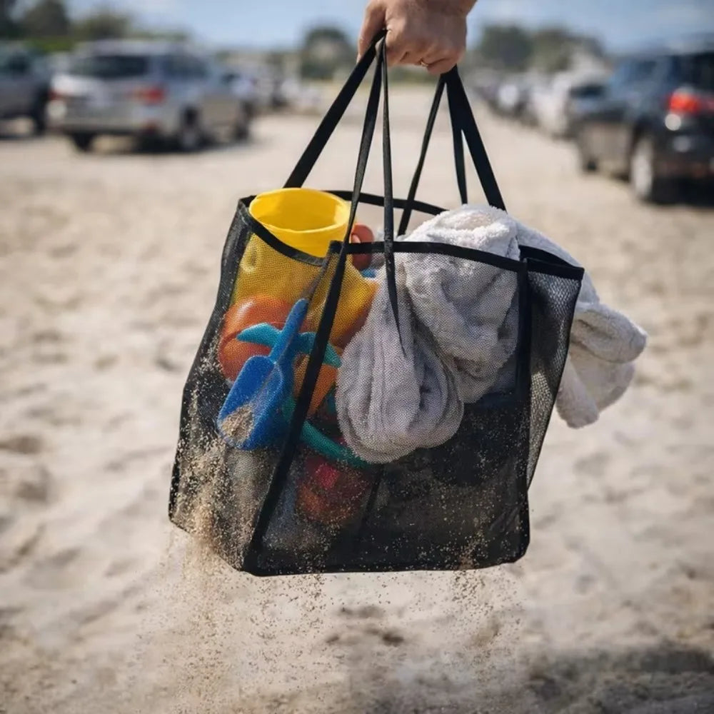 Foldbar mesh-strandtaske til svømning og opbevaring – perfekt til sommeren