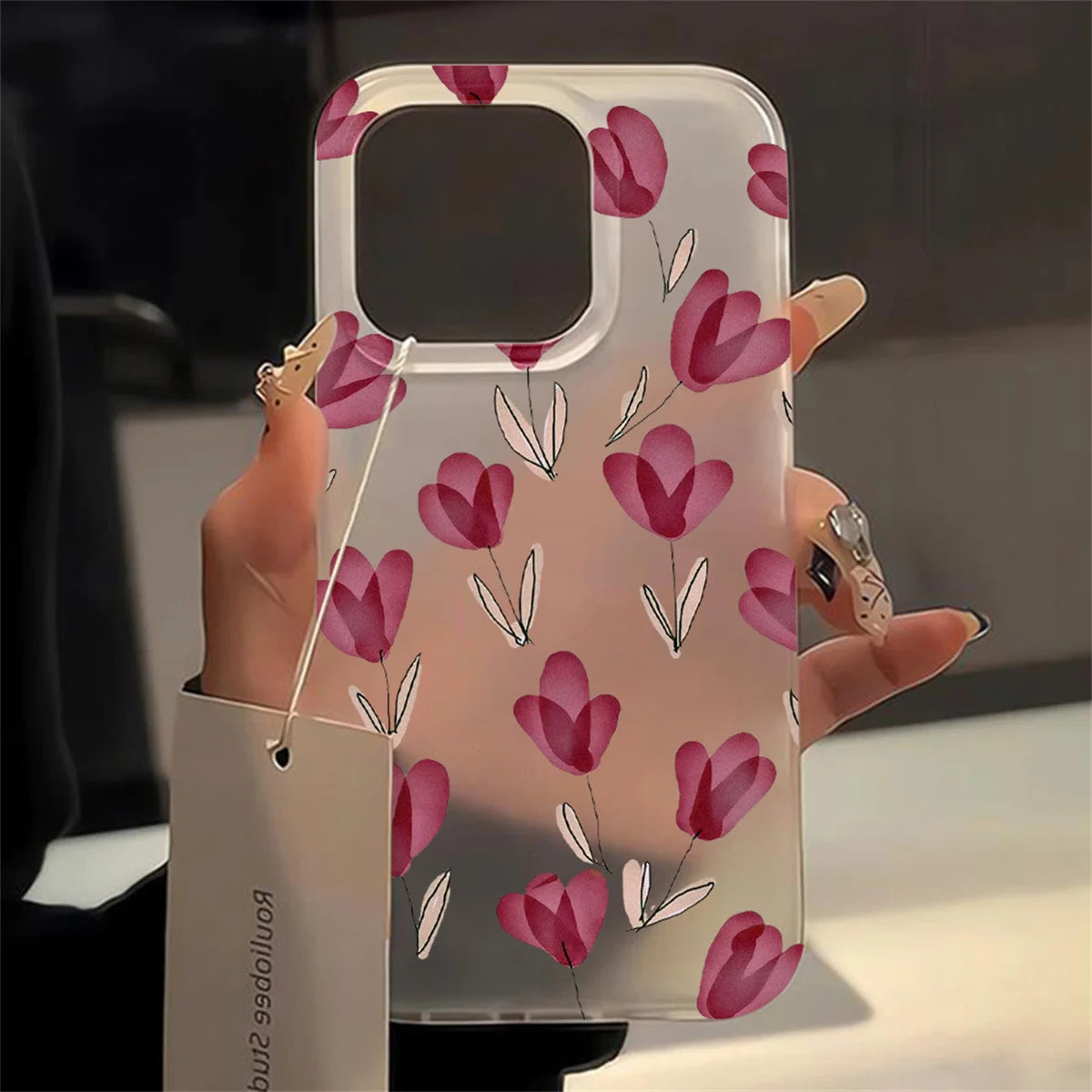 Transparent mat telefonetuier til iPhone 17, 16, 15, 14, 13, 12, og 11