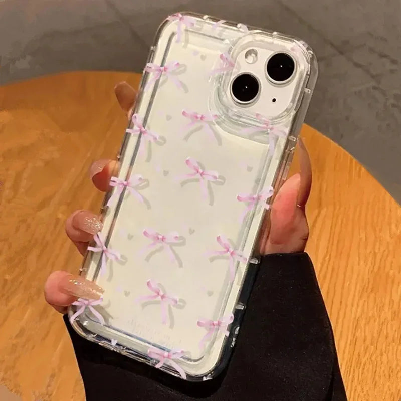 Sødt pink hjerte bue telefonetuier til iPhone
