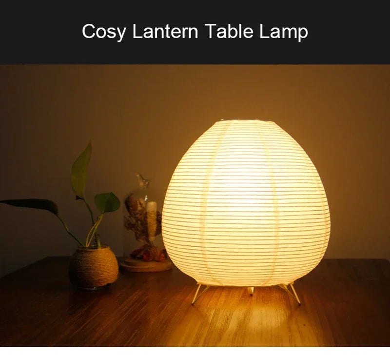 Japansk LED-bordlampe i rispapir til en hyggelig stemning