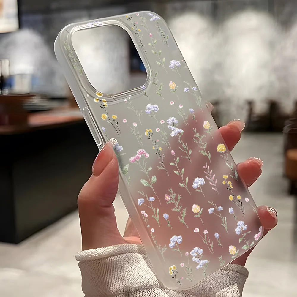 Transparent mat telefonetuier til iPhone 17, 16, 15, 14, 13, 12, og 11