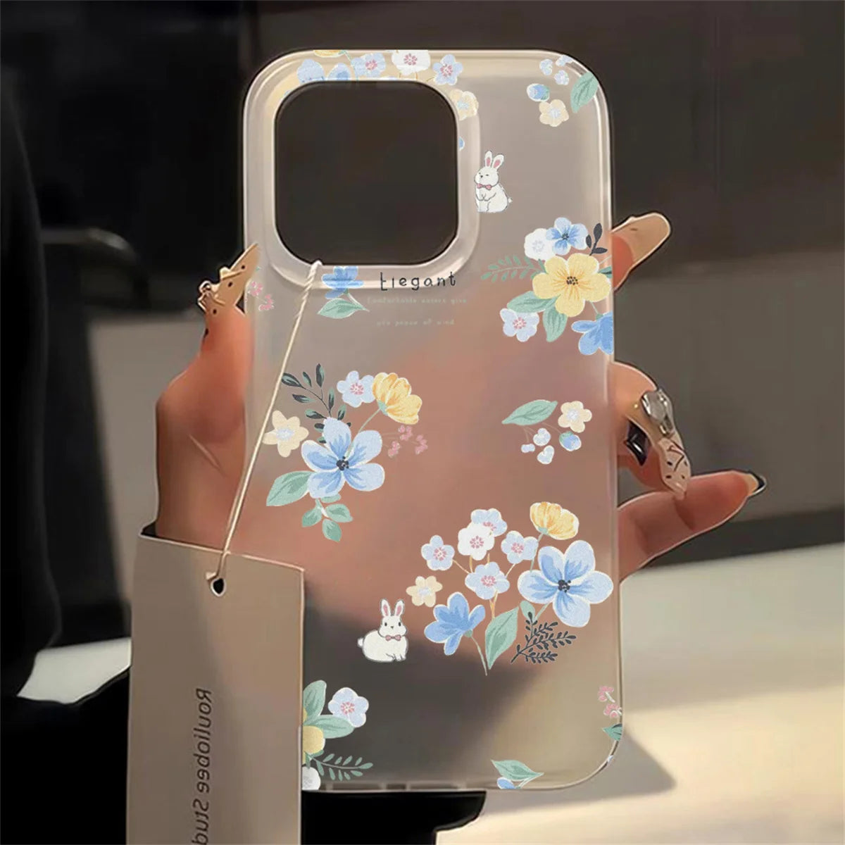 Transparent mat telefonetuier til iPhone 17, 16, 15, 14, 13, 12, og 11