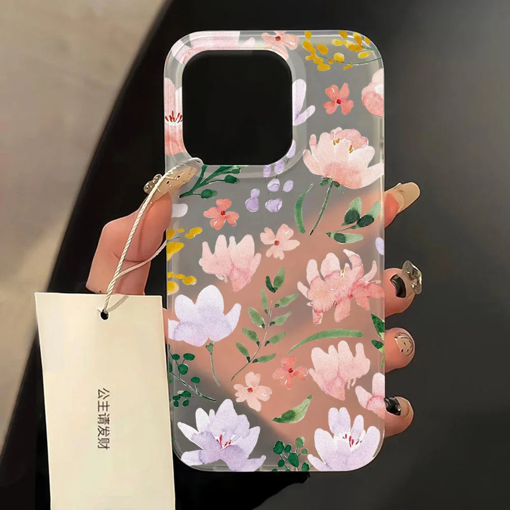 Transparent mat telefonetuier til iPhone 17, 16, 15, 14, 13, 12, og 11