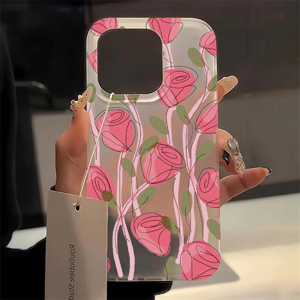Transparent mat telefonetuier til iPhone 17, 16, 15, 14, 13, 12, og 11