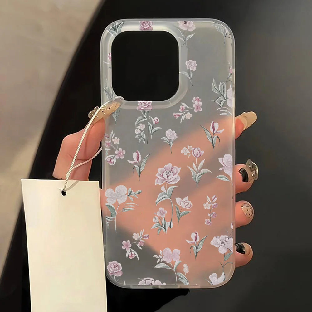 Transparent mat telefonetuier til iPhone 17, 16, 15, 14, 13, 12, og 11