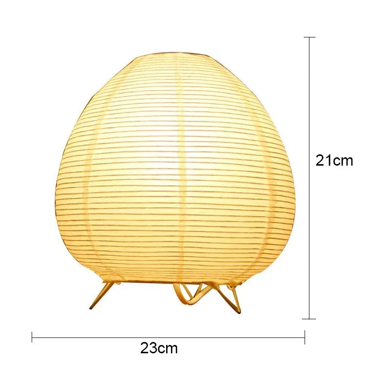 Japansk LED-bordlampe i rispapir til en hyggelig stemning