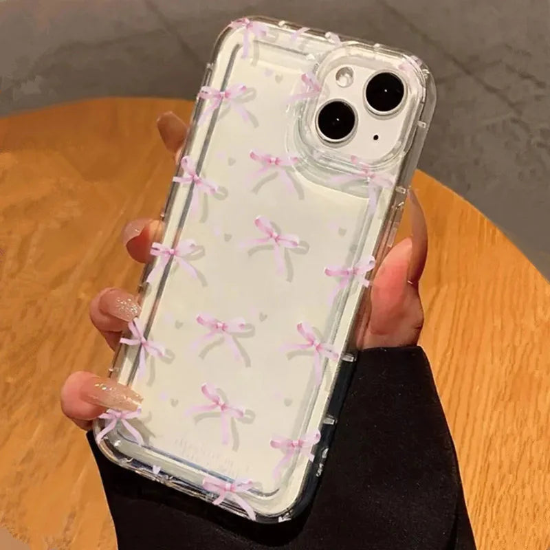 Sødt pink hjerte bue telefonetuier til iPhone