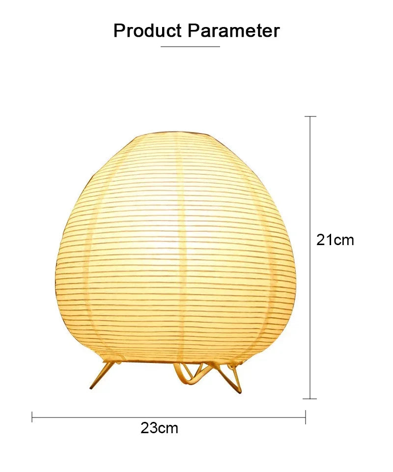 Japansk LED-bordlampe i rispapir til en hyggelig stemning