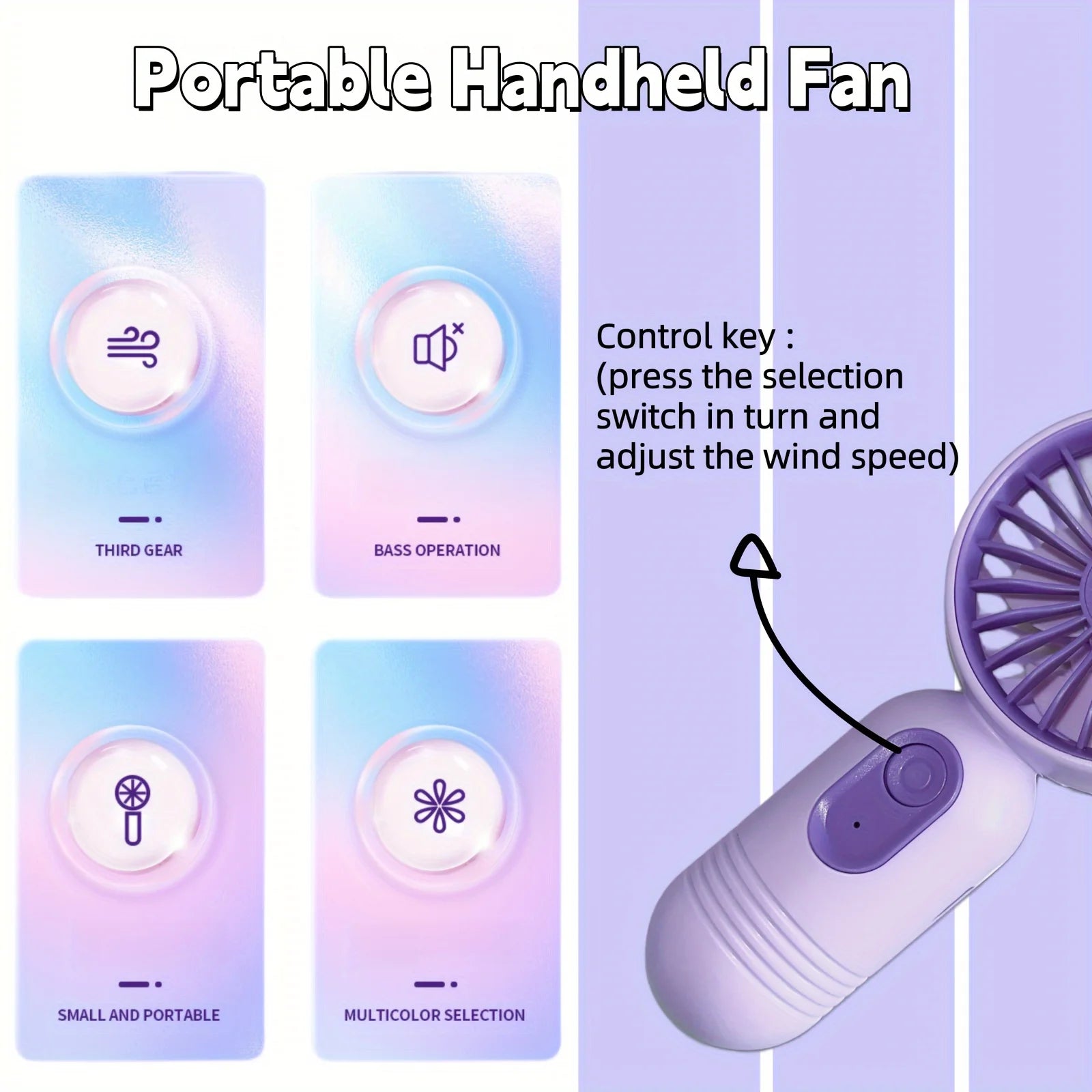 Bærbar mini USB-ventilator til opladning – stille og effektiv