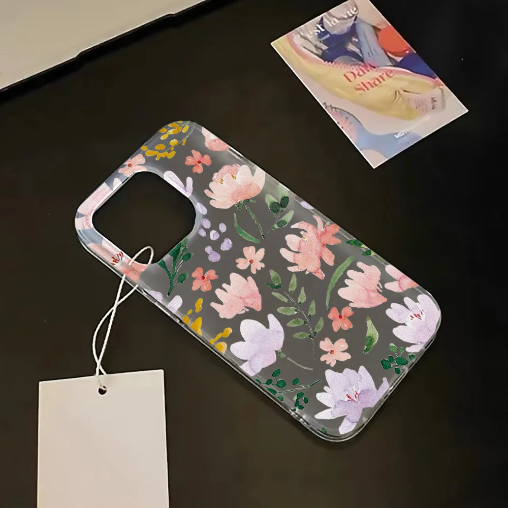 Transparent mat telefonetuier til iPhone 17, 16, 15, 14, 13, 12, og 11